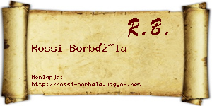 Rossi Borbála névjegykártya