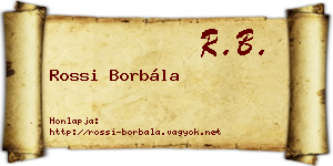 Rossi Borbála névjegykártya